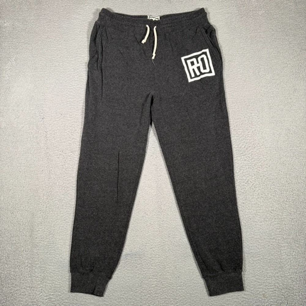 ROF Roots of Fight Pants Mens XL Gray Sweatpants Elastic Waist Drawstring Rayon